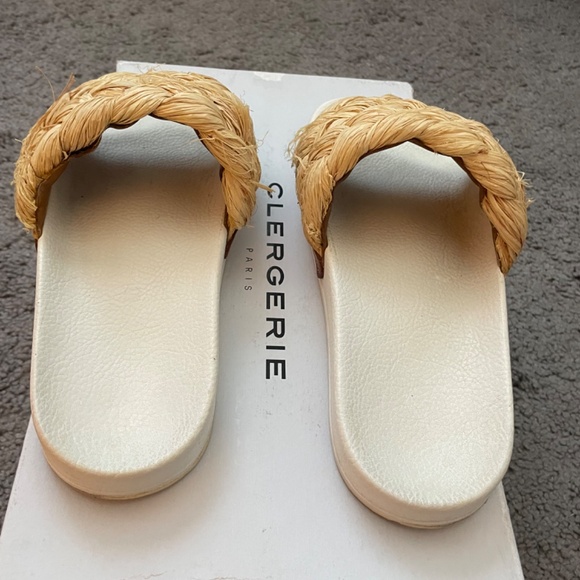 ROBERT CLERGERIE Raffia Walter Slides in Cognac Size 38 1/2 - Picture 6 of 9